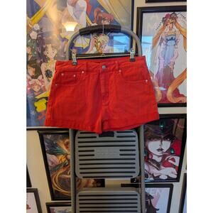 PacSun Red Playboy Denim Shorts NWT Sz 28